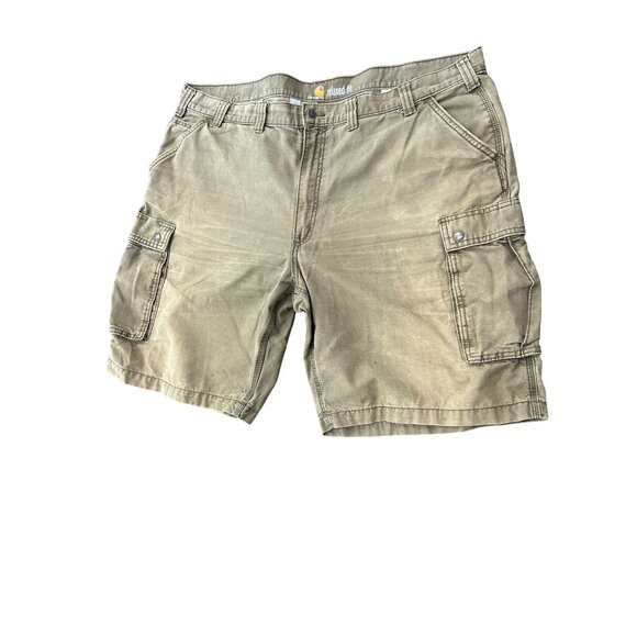 Carhartt Mens Relaxed Fit Utility Shorts Size 46 Khaki Cotton Cargo Pockets - Picture 3 of 10